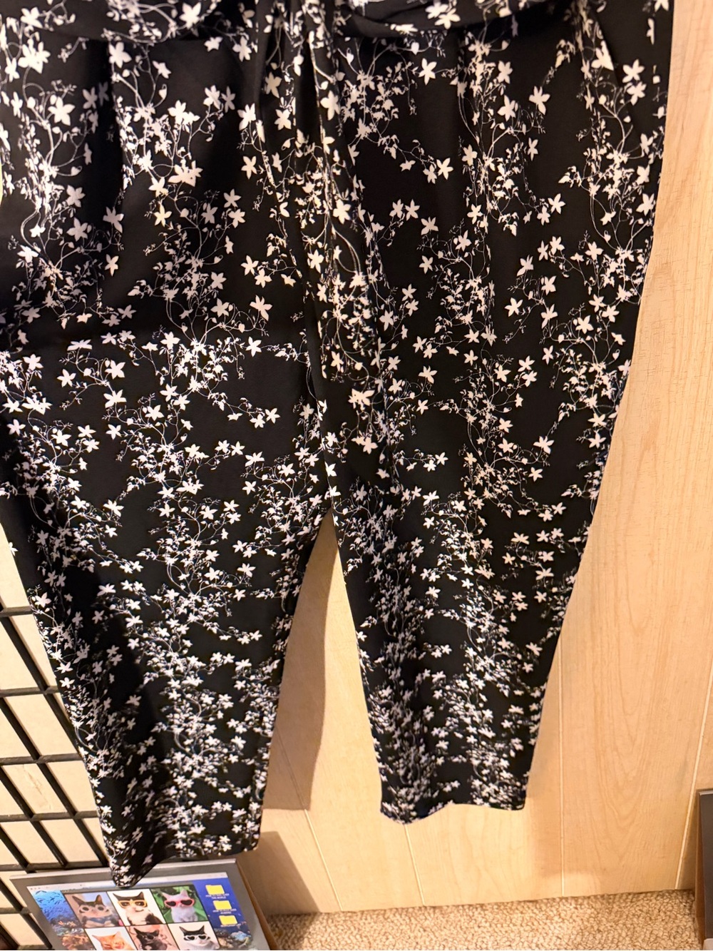 Calvin Klein Black and White Floral Jumpsuit Romper - Picture 2 of 5